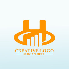 Logo design for a finance company letter H