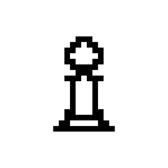 Pixel Chess pieces, chess pawn. Vector illustration.