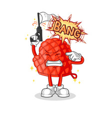 cooking glove warning shot mascot. cartoon vector