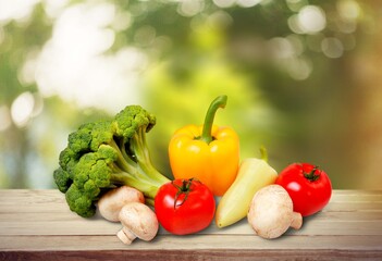 World Food Safety Day Poster, vegetables on the desk