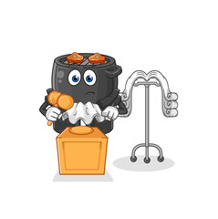 barbecue judge holds gavel. character vector