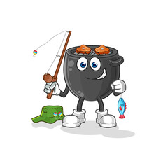 barbecue fisherman illustration. character vector
