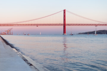 25th of April Bridge, Lisbon Portugal, Sunset