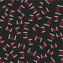 Fototapeta na wymiar Line Playground kids bridge icon isolated seamless pattern on black background. Vector