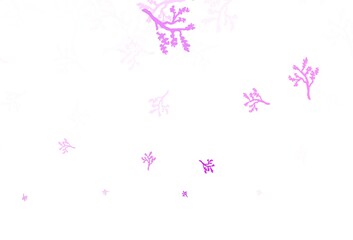 Light Pink vector doodle background with branches.