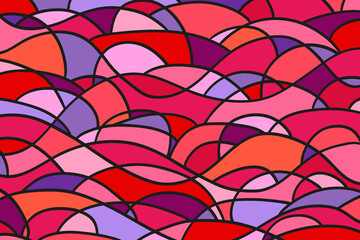 Fototapeta na wymiar Abstract tile wallpaper of the surface. Wavy background. Mosaic pattern with waves. Multicolored texture. Decorative backdrop