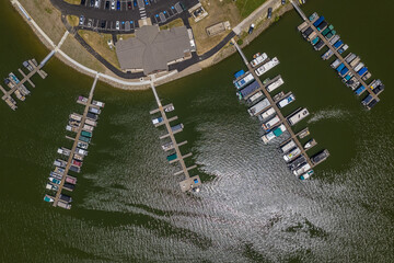 Looking Down on Boat Marina