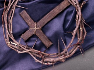 Lent Season, Holy Week and Good Friday concepts with a cross