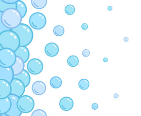 Soap bubbles pattern. Repeated vertical foam decoration. Soap bubbles wallpaper. Vector