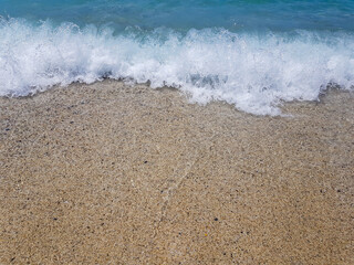 Beautiful waves of Cleopatra sea beach in Alanya, Turkey