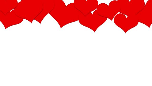 Valentines day copy space hearts looping background.