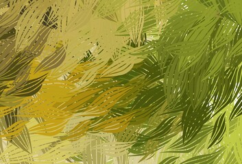 Light Green, Yellow vector background with abstract shapes.
