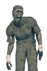 zombie walking close up