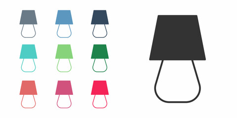 Black Table lamp icon isolated on white background. Set icons colorful. Vector