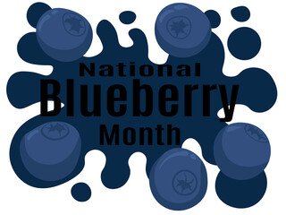 National Blueberry Month, idea for poster, banner, flyer or postcard