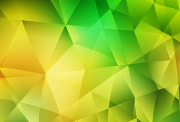 Obraz premium Light Green, Yellow vector gradient triangles texture.