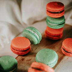 macaroons on a wooden table