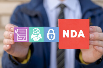 Concept of NDA Non-Disclosure Agreement. New employee contract of confidentiality and secrecy business datum.