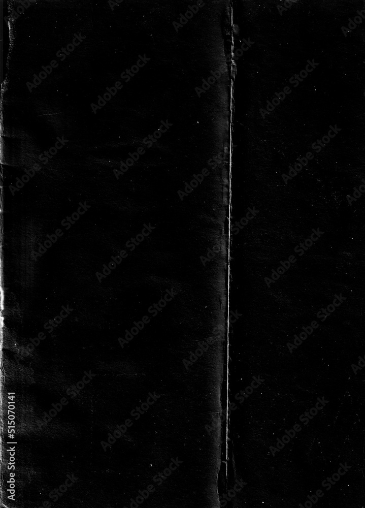 Poster Folded paper with grungy texture in black background. can be used to replicate the aged and worn look for your creative design. old paper for photo texture overlay in retro style