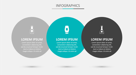 Fototapeta premium Set Bottle of shampoo, nail polish and . Business infographic template. Vector