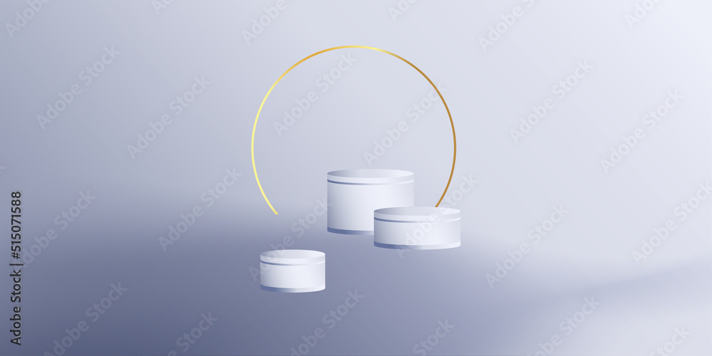 Aufkleber product podium in pastel colors with a minimalist style. trendy background with an empty podium to display cosmetic products. feminine 3D objects in a clean and simple wallpaper design