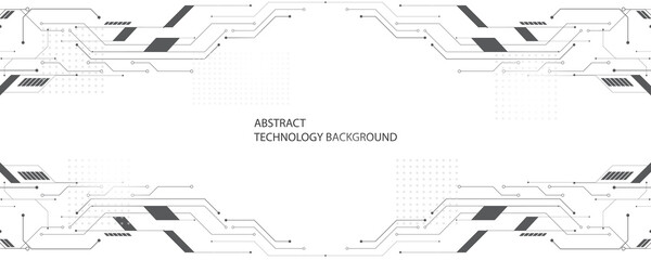 Hi-tech technology pattern, white background vector Stylish Grey, Technology Wallpaper