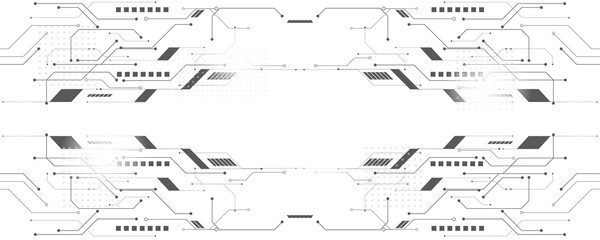 Hi-tech technology pattern, white background vector Stylish Grey, Technology Wallpaper