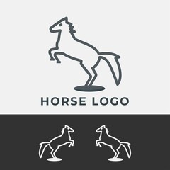 Horse logo animal line style