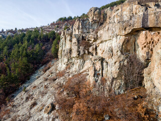 Obraz premium Aerial view of Ancient sanctuary Dazhdovnitsa, Bulgaria