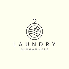 laundry with line art style logo icon template design vector illustration