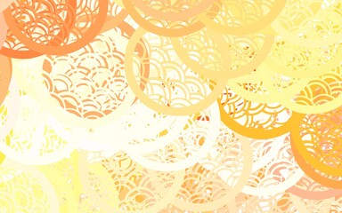 Light Red vector Blurred bubbles on abstract background with colorful gradient.