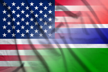 Fototapeta na wymiar USA and Gambia government flag international contract GMB USA