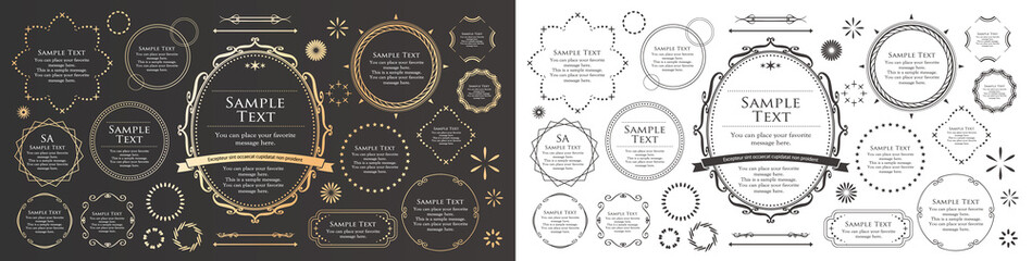 ゴージャスなカードデザインセット。高級感のあるデザインテンプレート