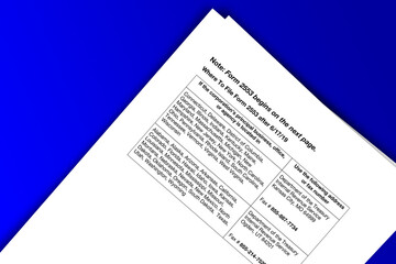 Obraz premium Form 2553 documentation published IRS USA 06.13.2019. American tax document on colored