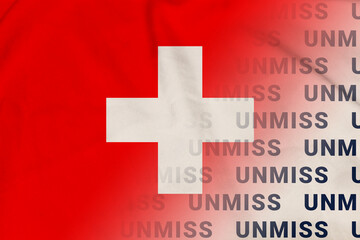 Obraz premium Switzerland flag UNMISS symbol agreement