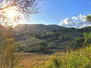 Paesaggio soleggiato nelle campagne Umbre