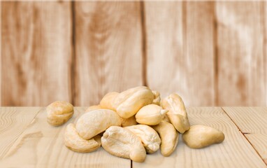 Pile of peeled roasted nuts. Package design element