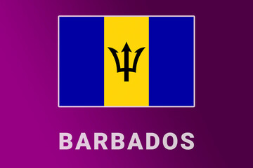 Barbados  flag. BB national banner. Barbados  patriotism symbol and name.