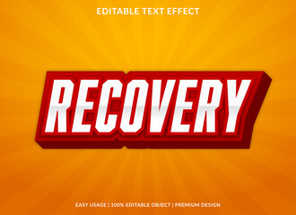 recovery text effect template with editable layout and abstract style use for business logo and brand