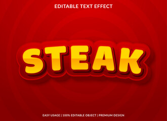 steak text effect template with editable layout and abstract style use for business logo and brand