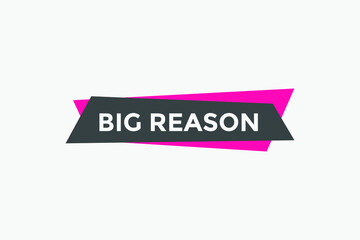 big reason text button. big reason speech bubble. label sign template
