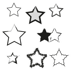 Star brush in watercolor style. Grunge texture. Vector illustration. stock image.