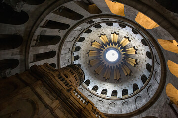 Church of the Holy Sepulchre interior in Jerusalem, Israel