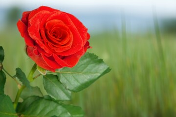 Fresh beautiful flower at outdoor background