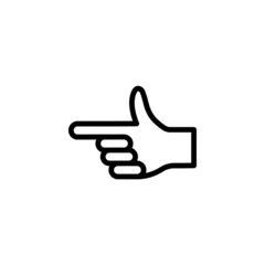Fotobehang Icono de dedo de la mano apuntando o señalando. Concepto de señalar. Ilustración vectorial estilo línea simple © Frank