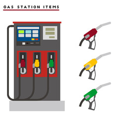 ガソリンスタンドの給油機 - obrazy, fototapety, plakaty