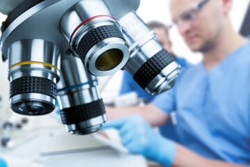 Concept of scientific analysis on the doctor's table