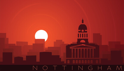 Nottingham Low Sun Skyline Scene