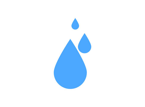 Water drop icon vector illustration isolated on white background. Blue drop icon. Water drop icon.