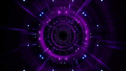 Space dark purple energy hole with neon light glitters